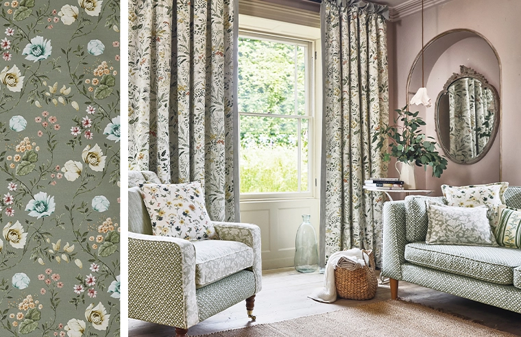 Using Floral Fabric in Interiors